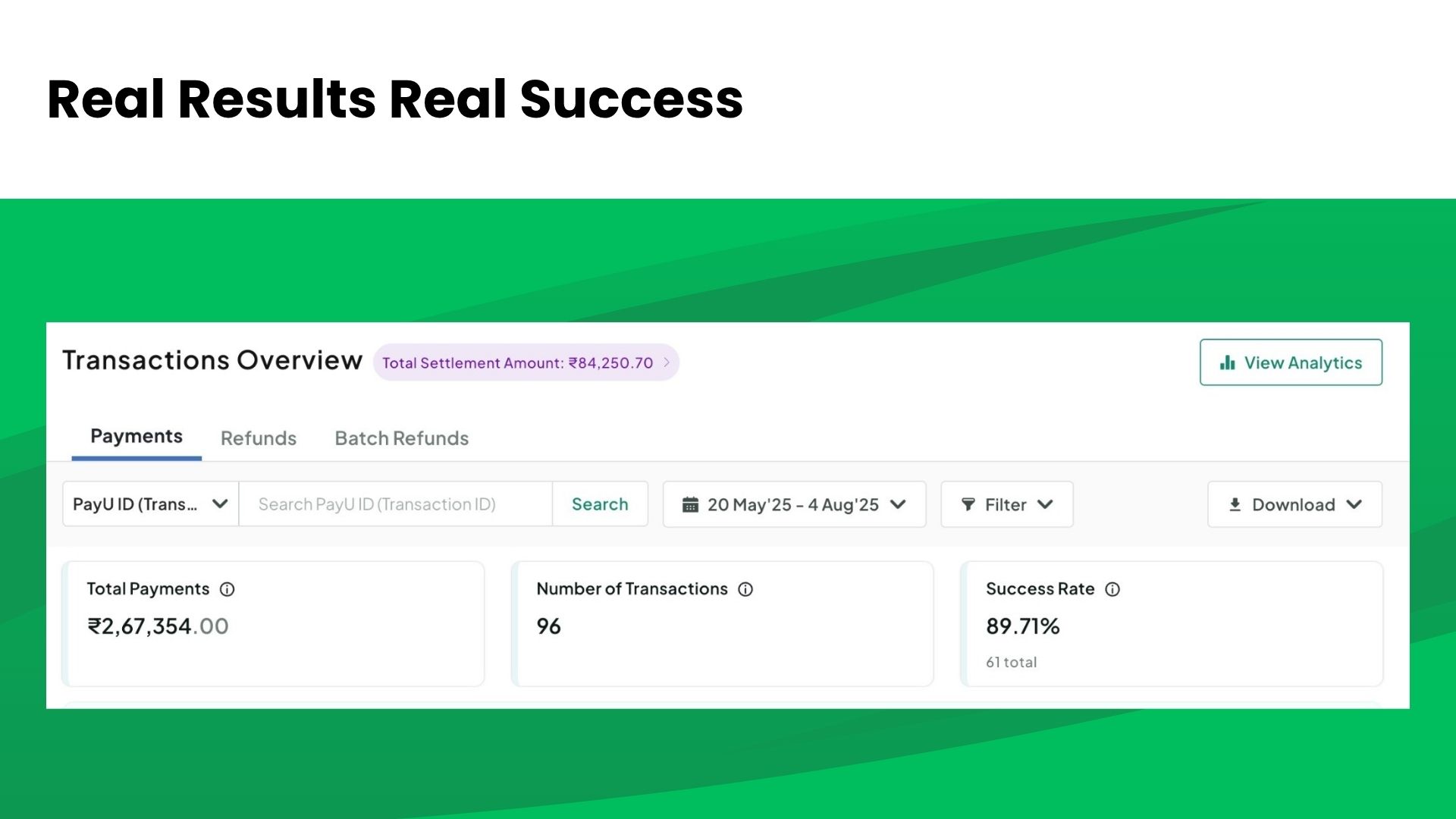 Real Revenue Settlement Proof
