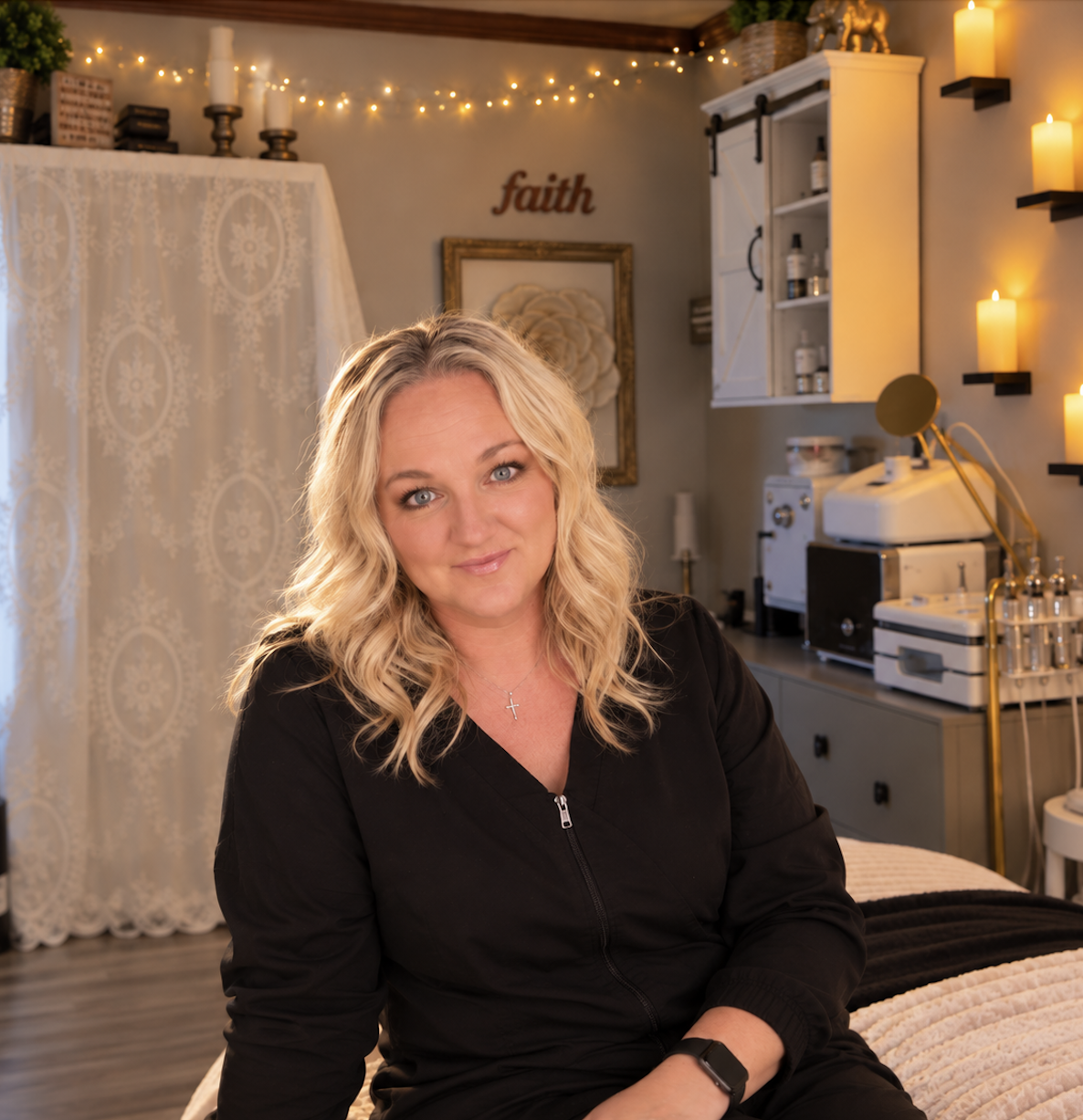 Lindsay Ali in her treatment room at Lindsay Rose Beauty