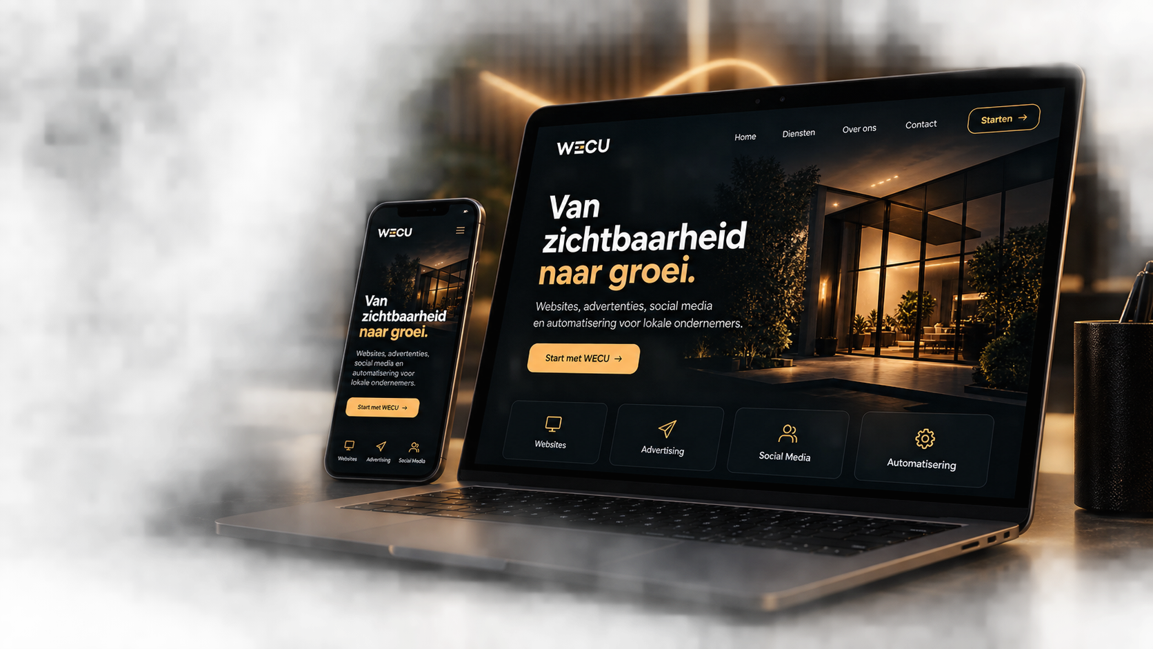 WECU — Websites & landingspagina's (laptop & mobile preview)
