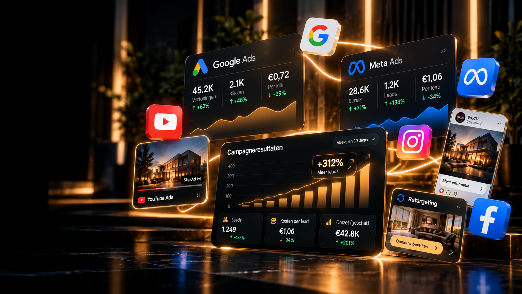 WECU — Online advertising (Google Ads, Meta Ads & campagneresultaten)