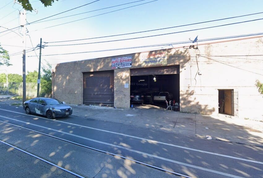 DSJ auto repair shop front view on Elmwood Avenue Philadelphia