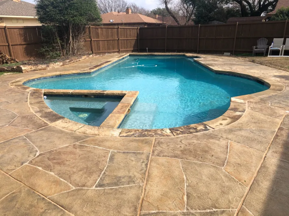 Pool Deck Transformation — before LimeCoat DFW resurfacing