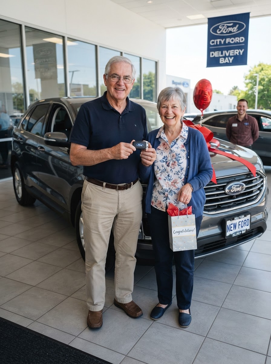 Ron & Linda with their 2025 Ford Edge