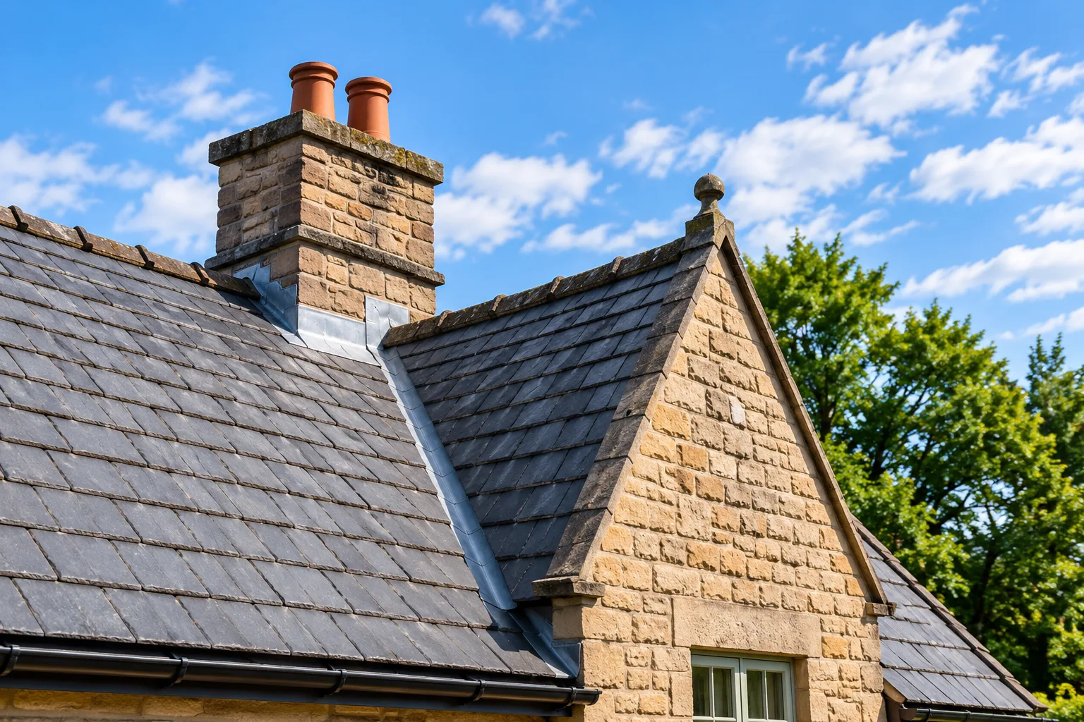 Heritage stone and slate roof repairs by Wales Roofing in Bakewell