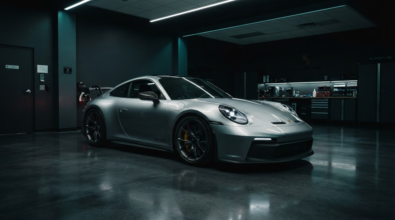 Luxury performance vehicle inside The Ceramic Pros protection studio in Jacksonville