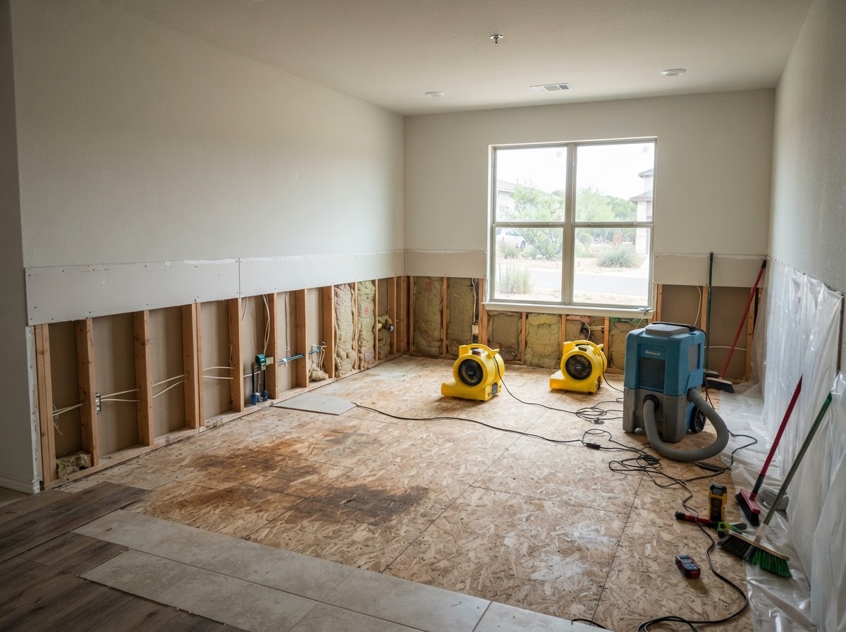Flood cleanup and structural drying near New Braunfels