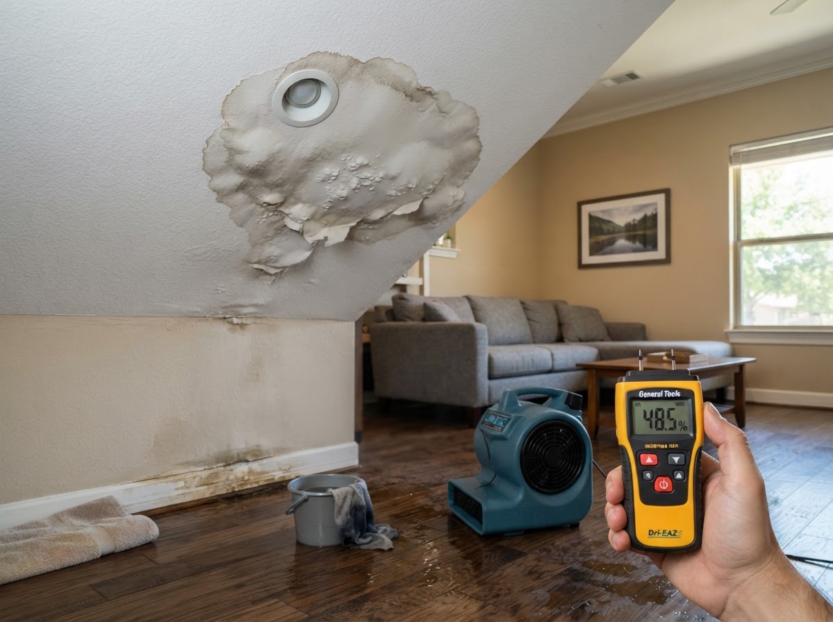 Storm and heavy rain water damage restoration near New Braunfels