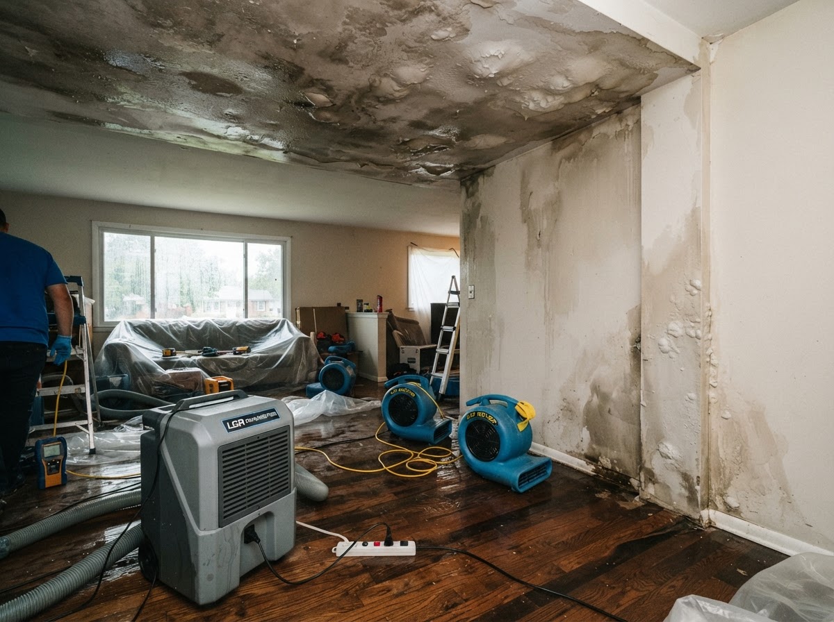Storm and heavy rain water damage restoration near New Braunfels