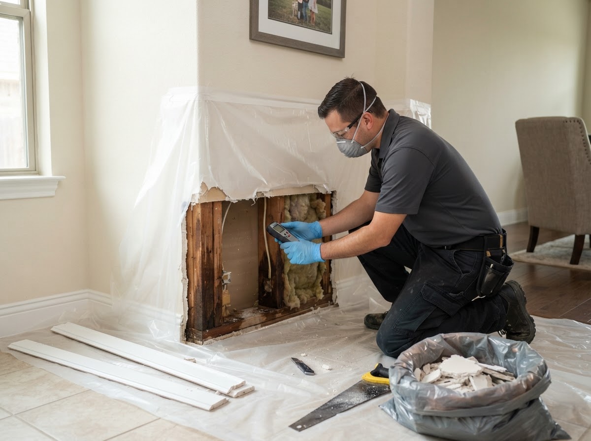 Water damage cleanup and structural restoration near New Braunfels