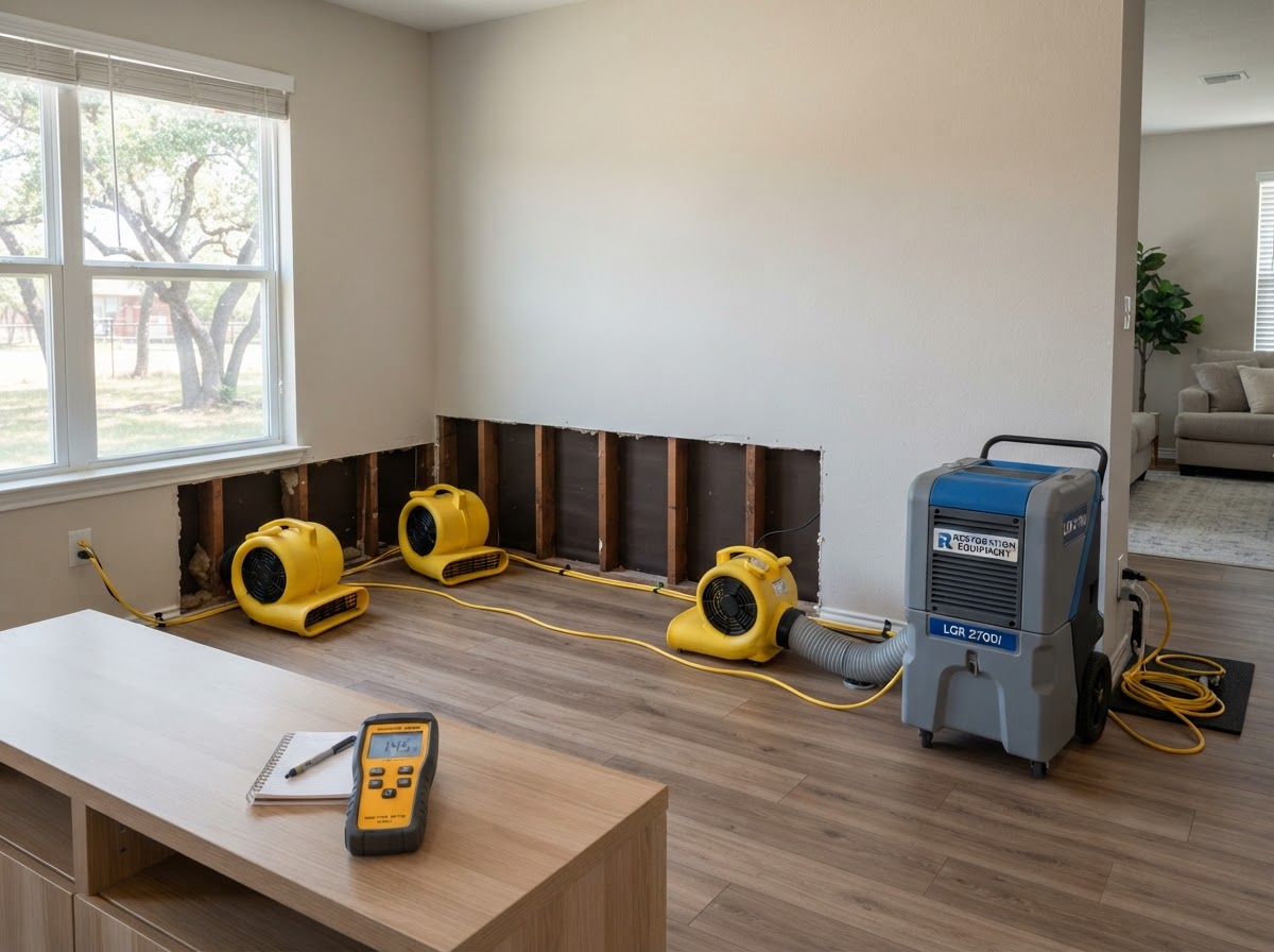 Structural drying and dehumidification in New Braunfels