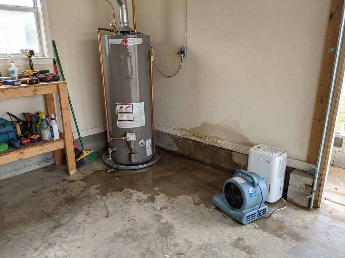 Water heater leak cleanup in New Braunfels