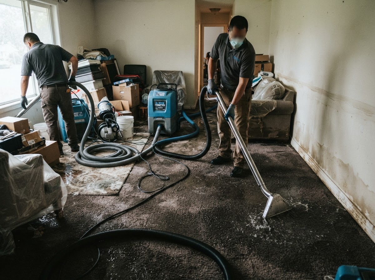 Flood damage cleanup in New Braunfels