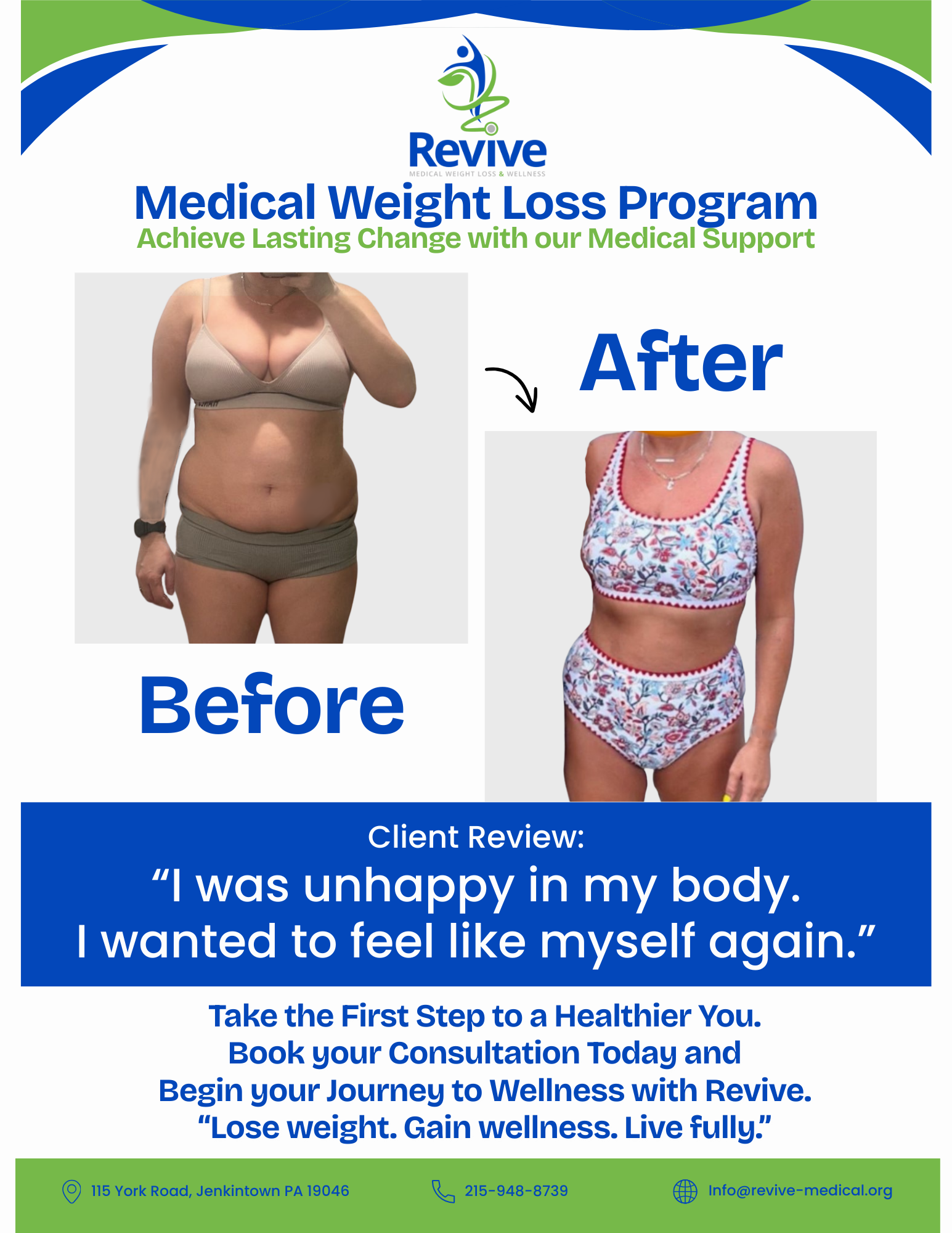 Revive Medical Weight Loss Program before and after client review