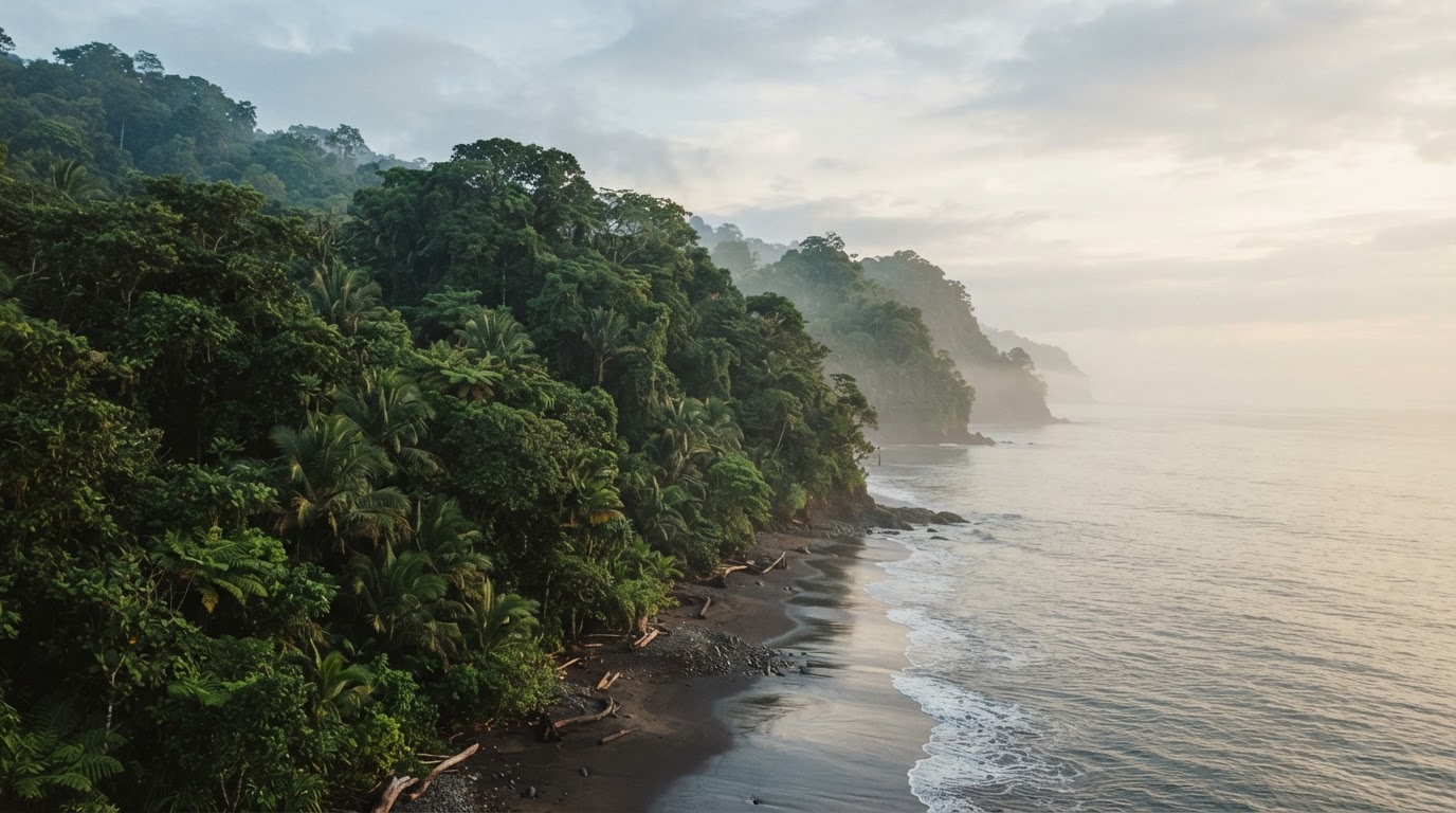 Costa Rican jungle meeting the sea at Cabuya Lodge