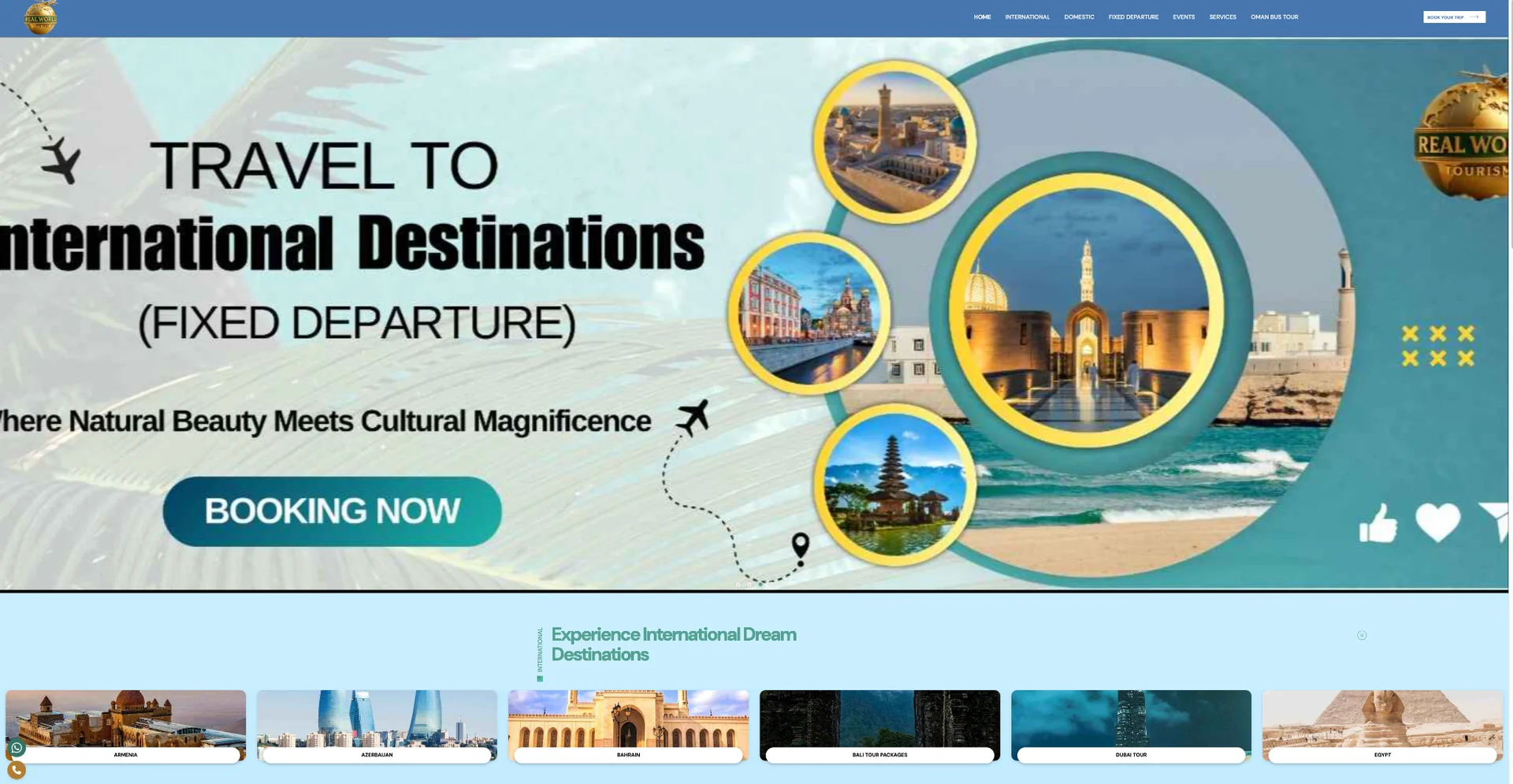 Real World Tourism — before transformation (original website)