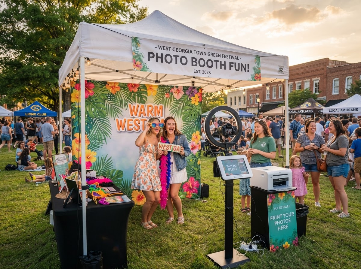 Open-air photo booth for a Douglasville community event