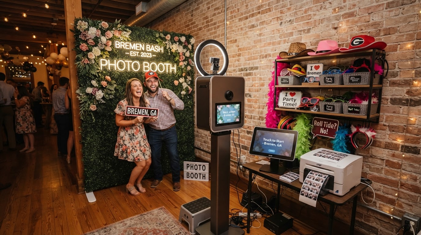 Photo booth setup for a Bremen party venue