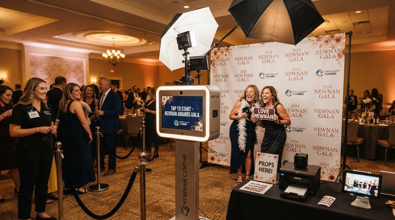 Digital photo booth setup and guest flow in Newnan