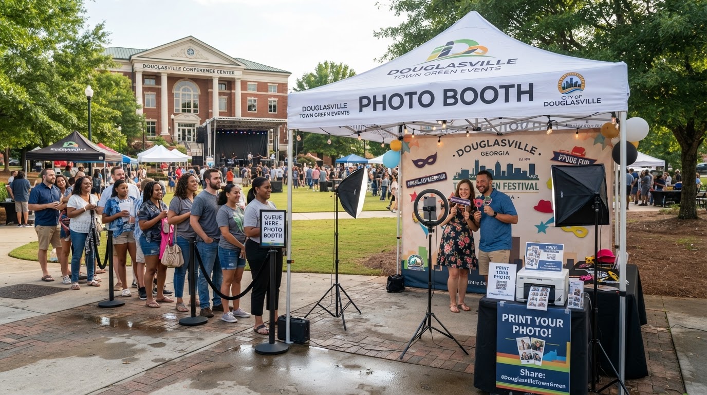 Outdoor open-air photo booth setup in Douglasville