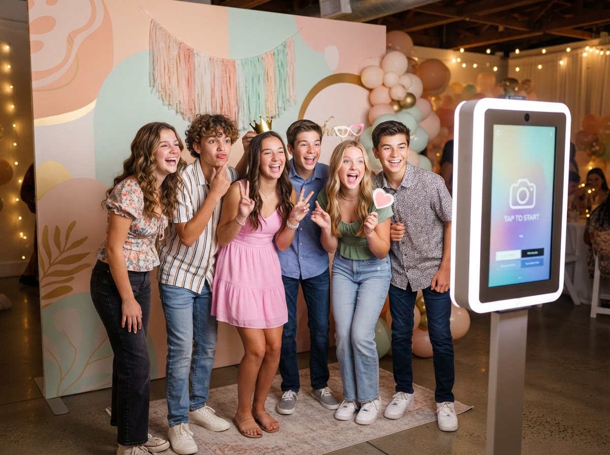 Teen birthday photo booth setup in Carrollton