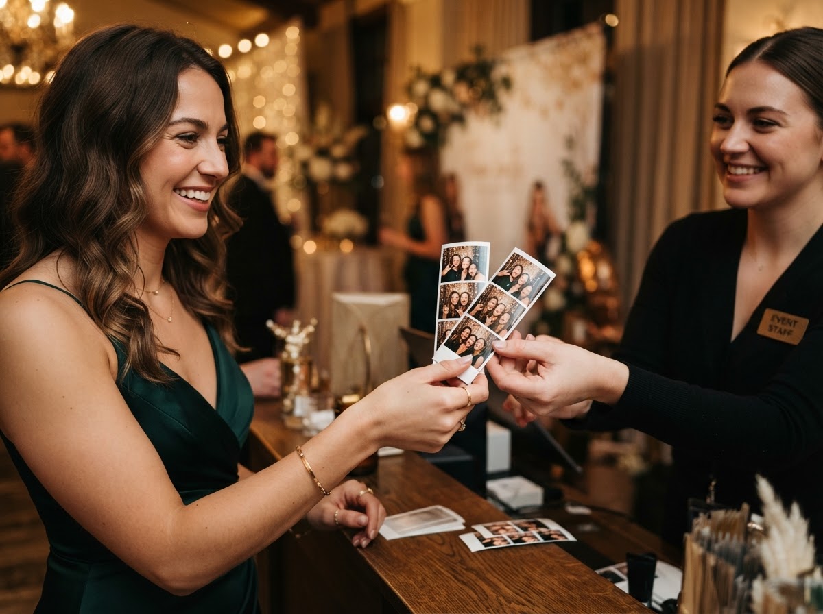 Instant photo booth prints at a Newnan event