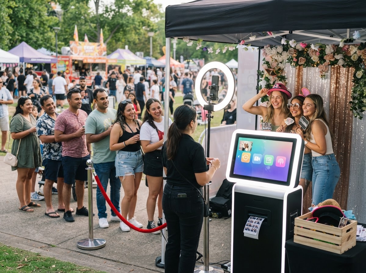 Digital photo booth at a community festival