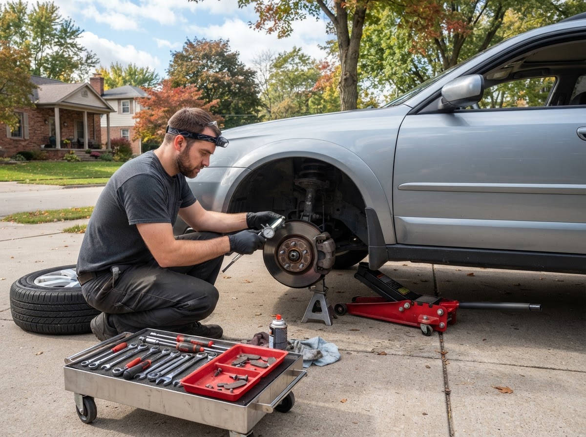 Mobile brake inspection and repair in Hudsonville MI.