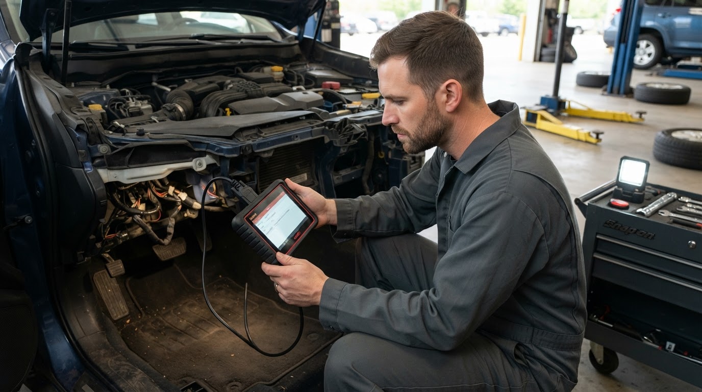 Mobile vehicle diagnostics with an OBD-II scan tool in Walker MI.