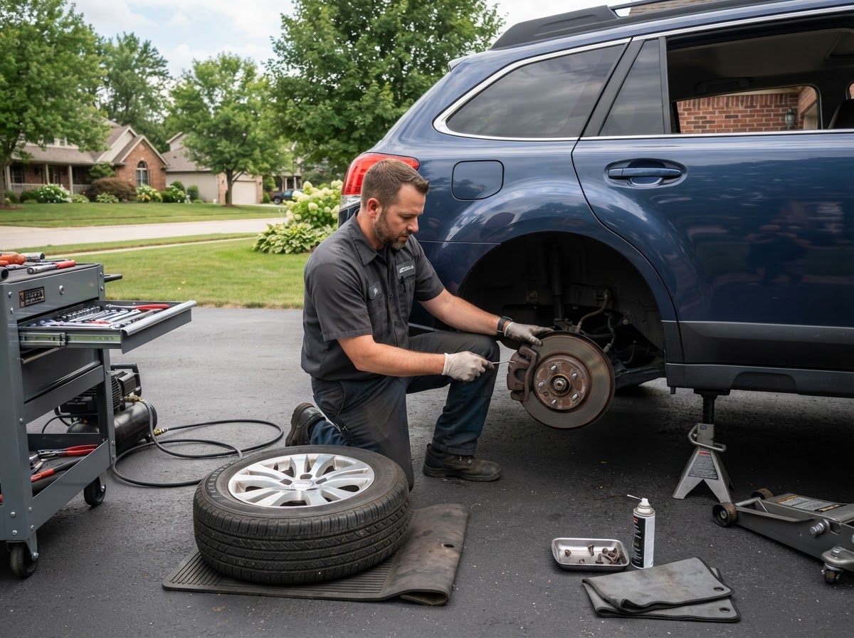 Mobile brake service in Allendale Michigan.