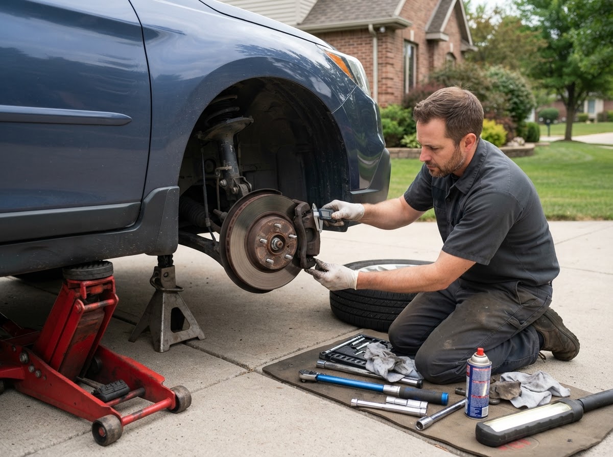 Mobile brake inspection and repair in Jenison Michigan.