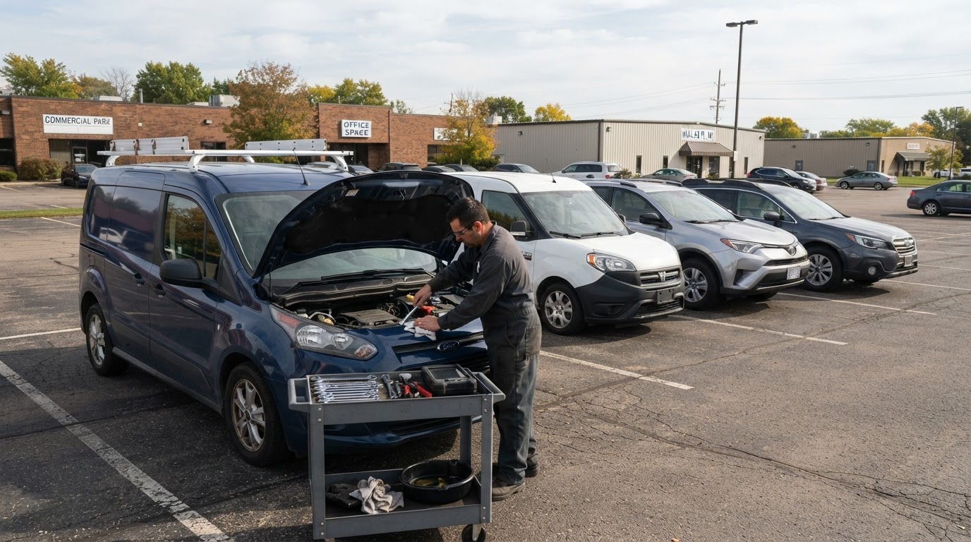 Mobile fleet maintenance for business vehicles in Walker Michigan.