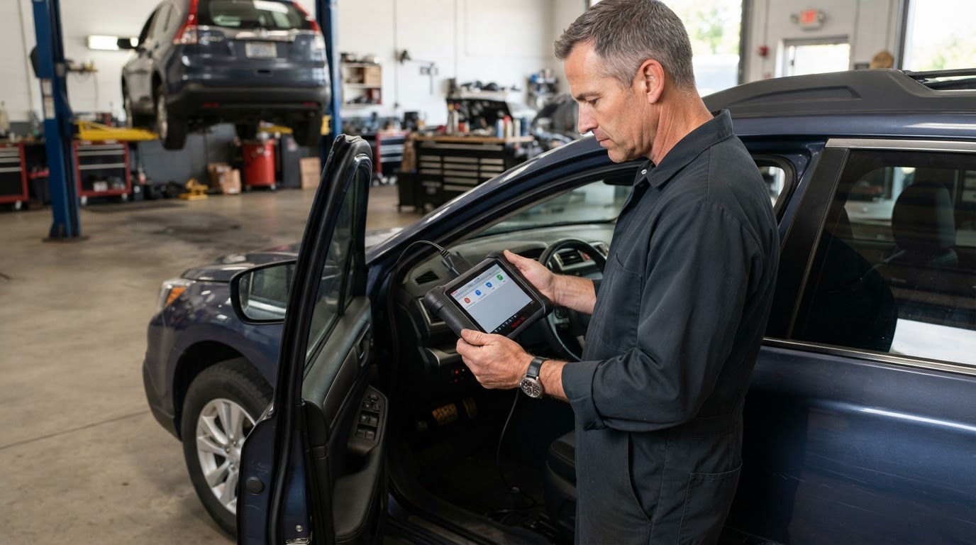 Diagnostic scan during a pre-purchase vehicle inspection in Jenison Michigan.