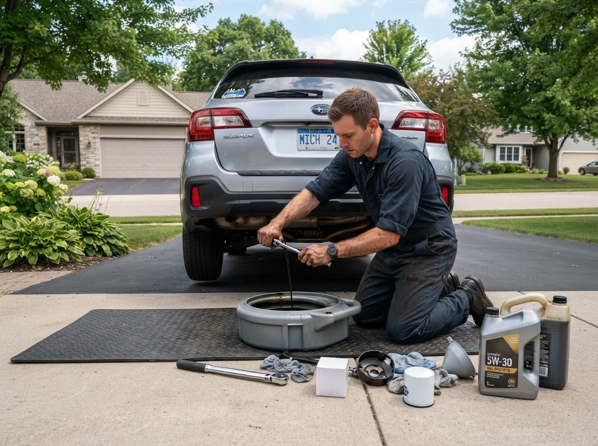 Mobile vehicle maintenance service in Comstock Park Michigan.