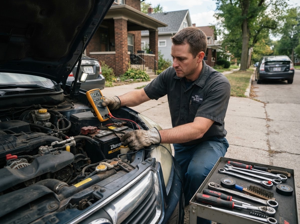 Starter wiring and connector inspection in Grand Rapids Michigan.