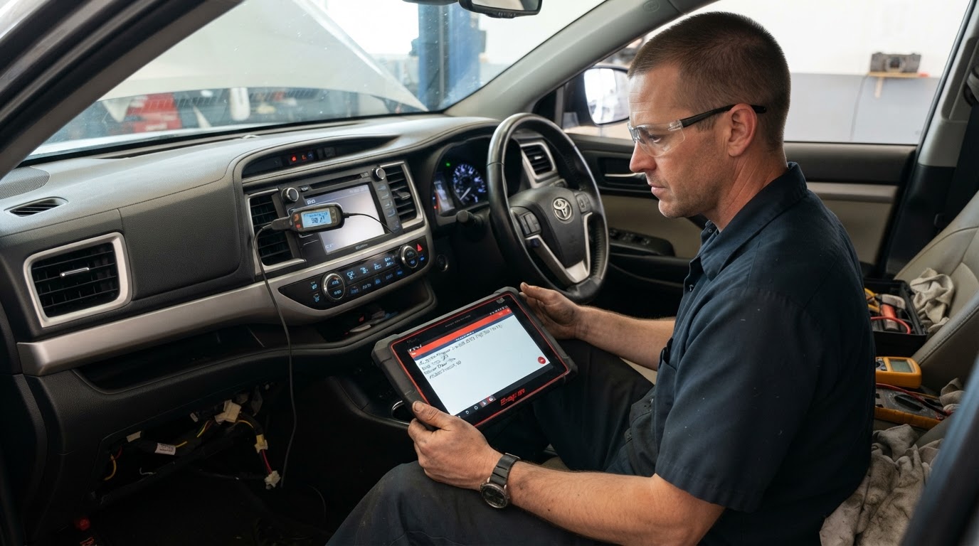 Car climate control diagnostic service by a mobile mechanic in Walker Michigan.