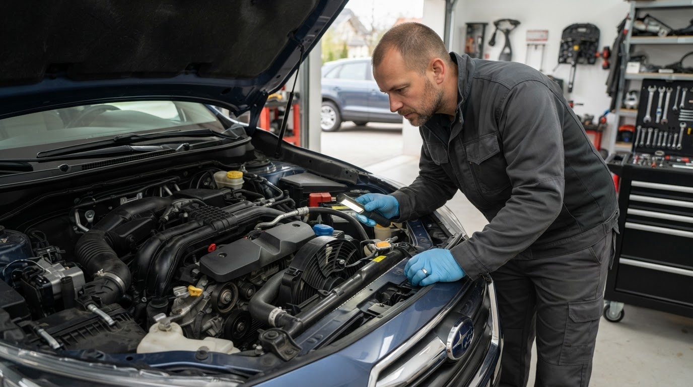 Cooling fan and radiator system inspection by a mobile mechanic in Walker Michigan.