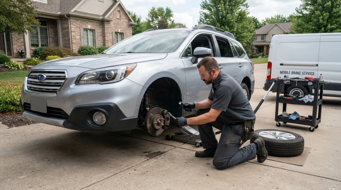 Mobile brake inspection and repair in Kentwood MI.
