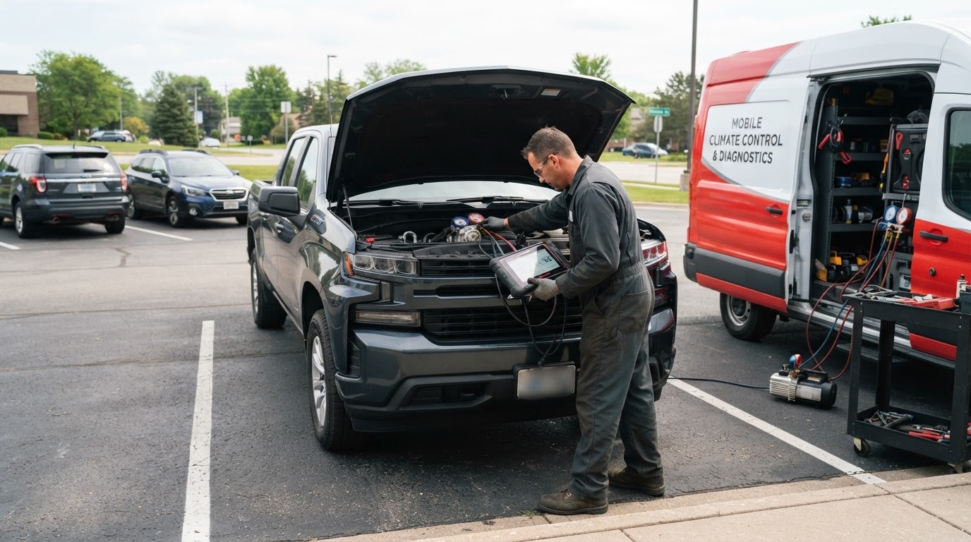 Mobile cooling and climate control diagnosis in Kentwood Michigan.