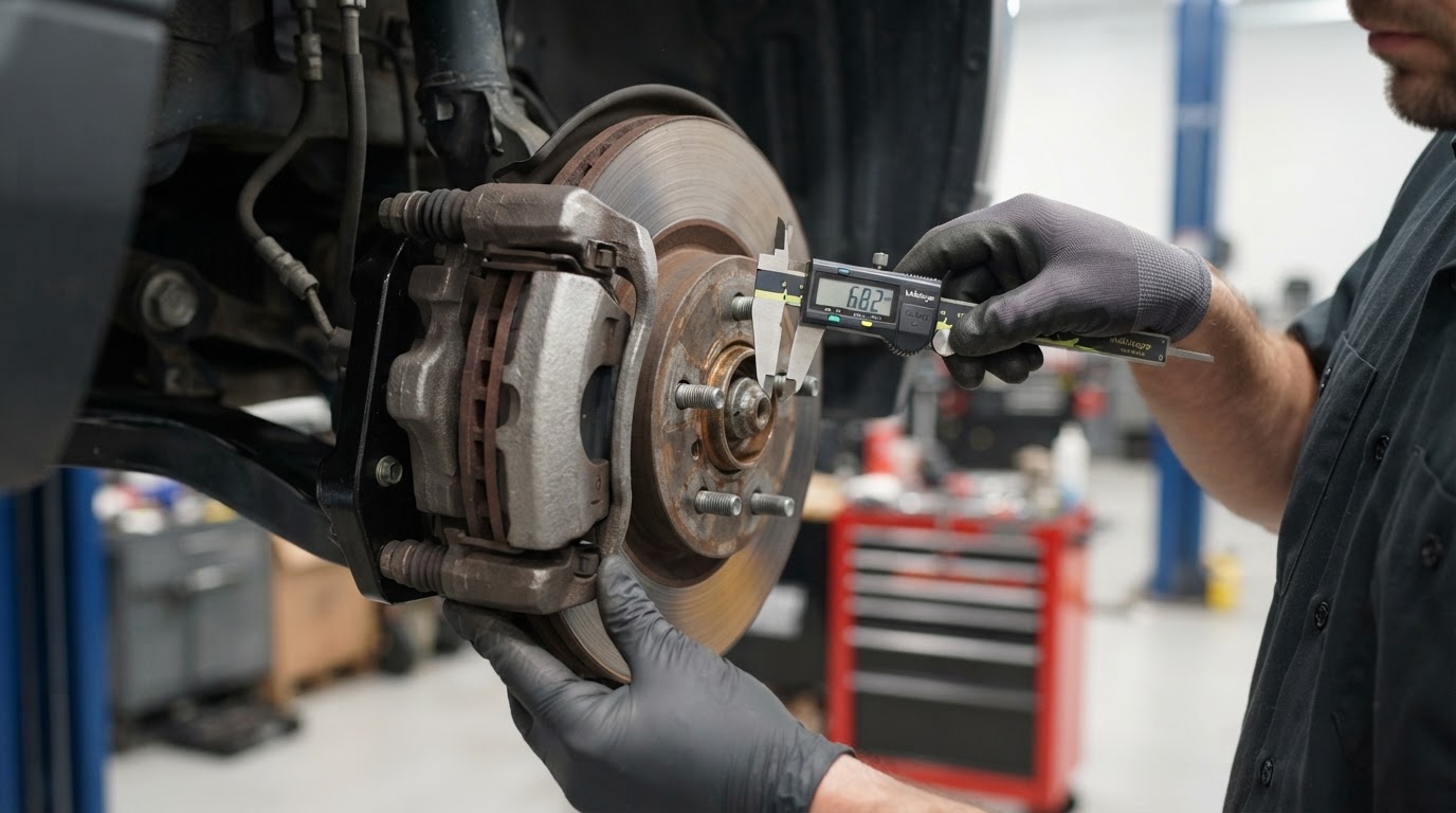 Brake pad rotor and caliper inspection by a mobile mechanic in Walker MI.