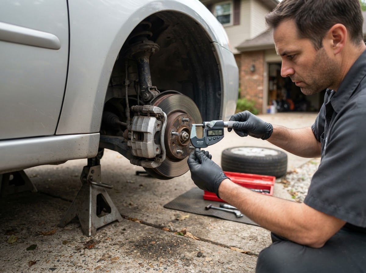 Brake pad rotor and caliper inspection in Grand Rapids MI.