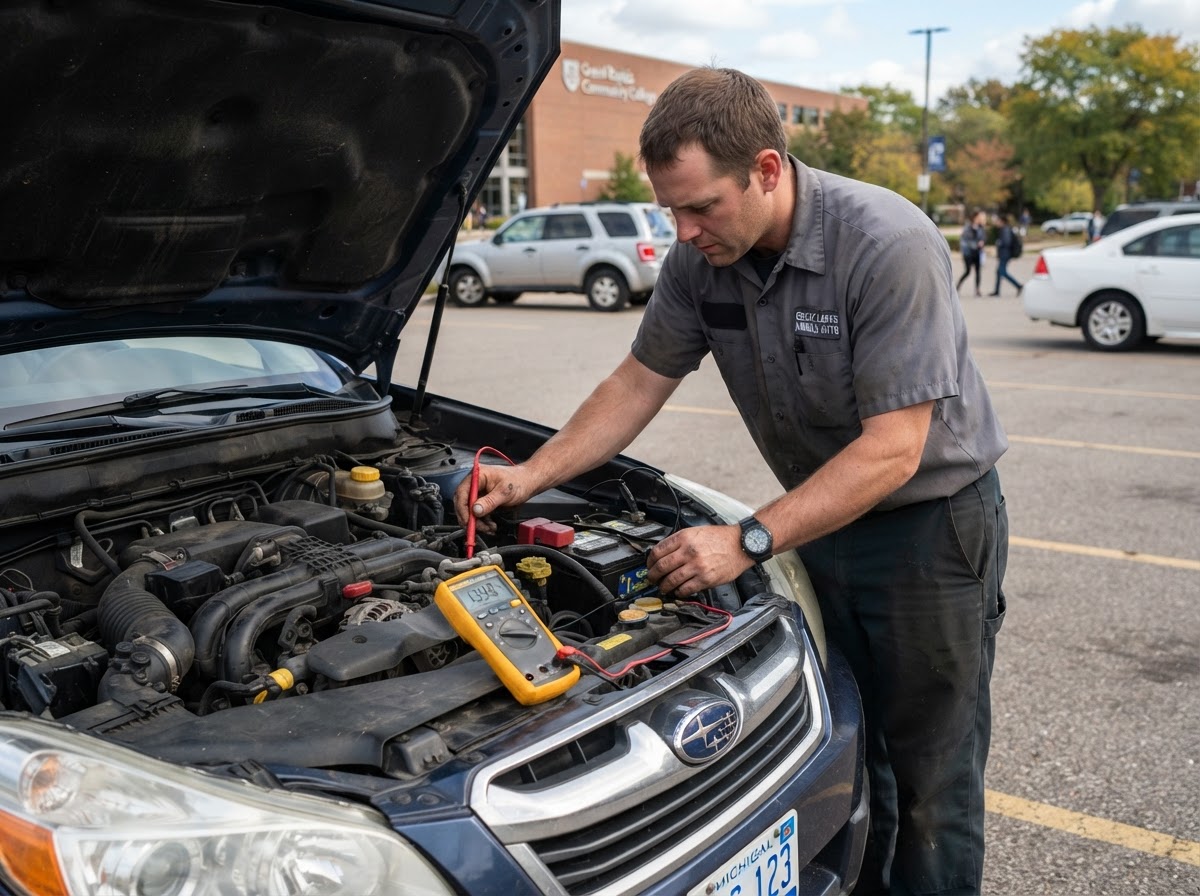 Charging system testing for alternator problems in Grand Rapids Michigan.