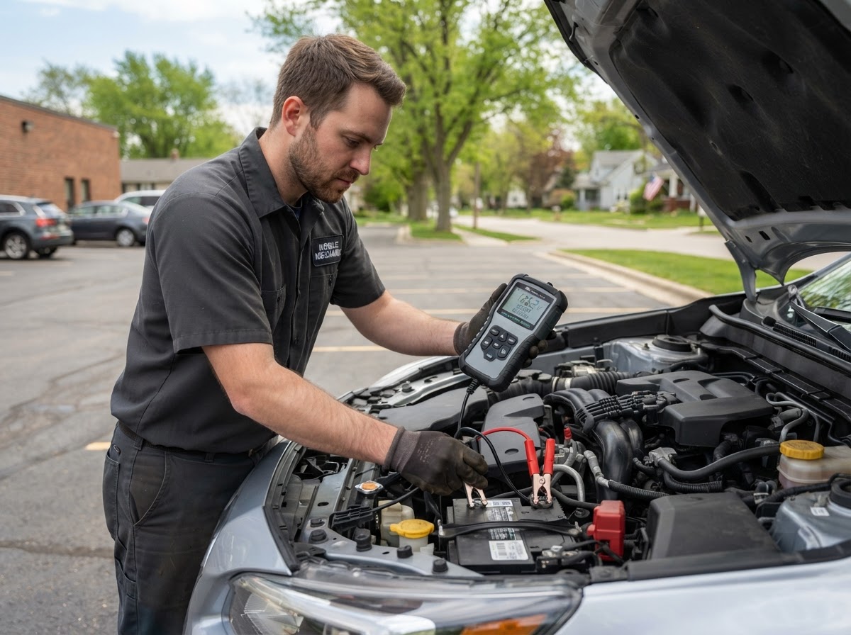 Mobile battery and no-start diagnosis in Comstock Park MI.