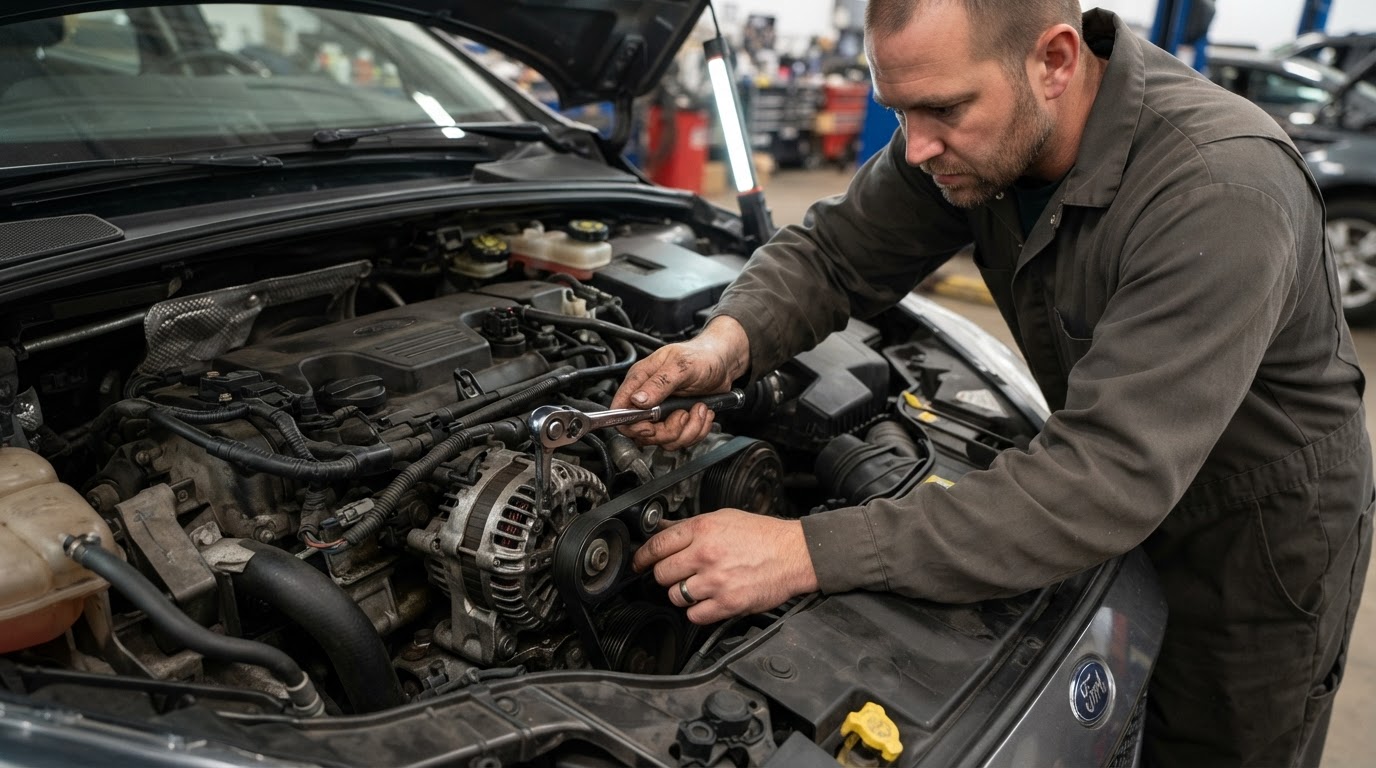 Alternator and belt inspection by a mobile mechanic in Kentwood MI.