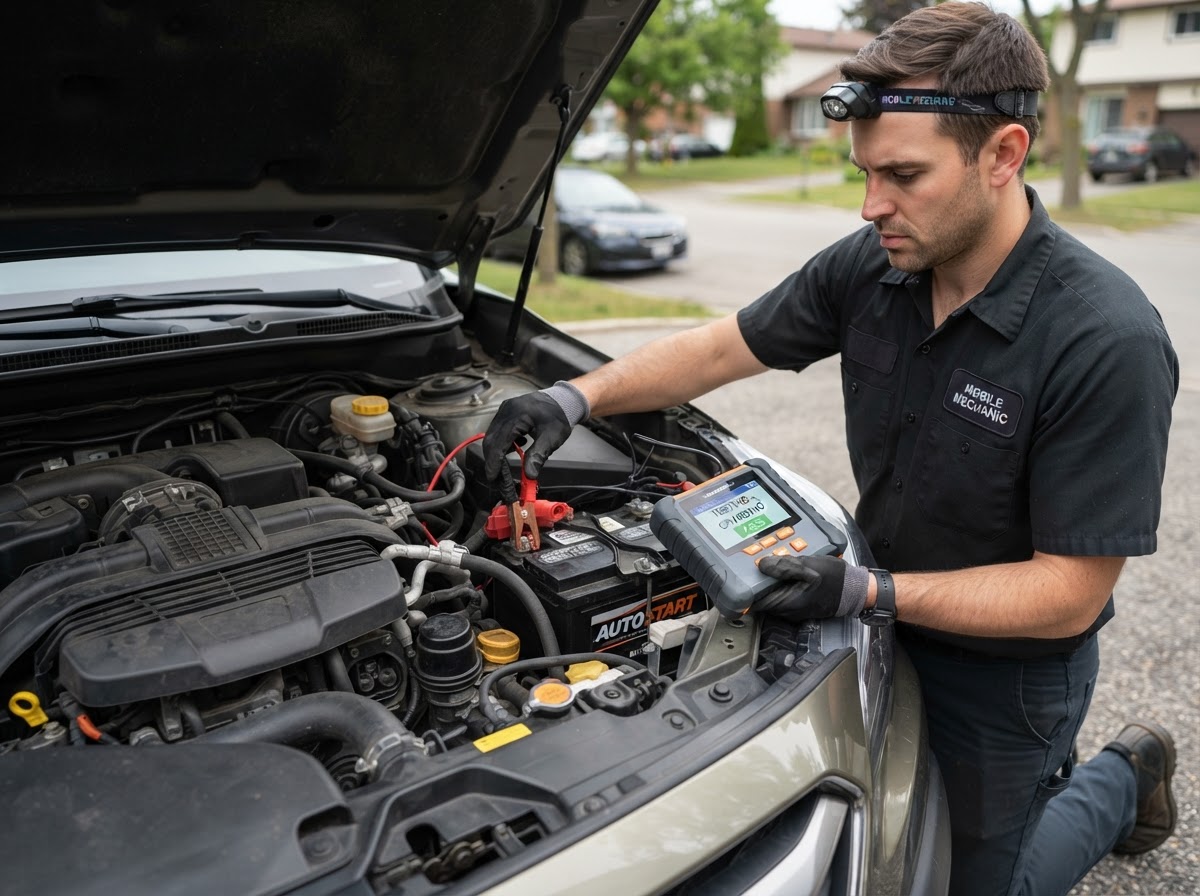 Charging system verification after mobile alternator service in Walker Michigan.
