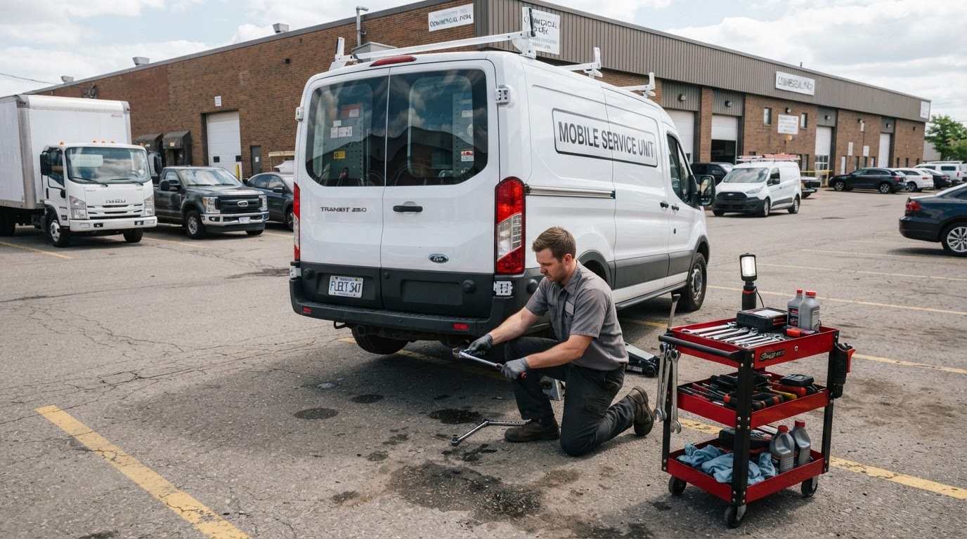 Mobile fleet maintenance for work vehicles in the Walker area.