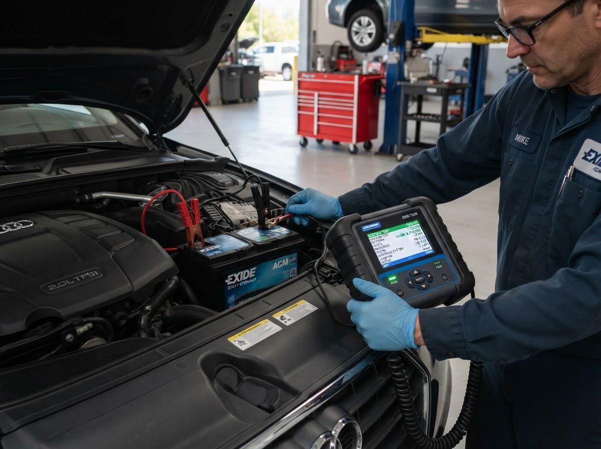 Battery and charging system verification after mobile battery service in Walker.