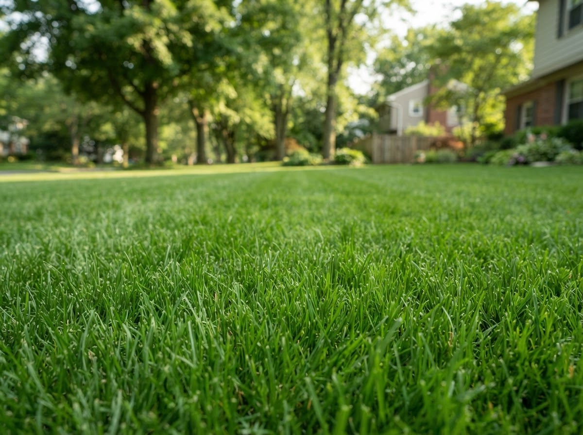 Established residential turf during seasonal lawn care