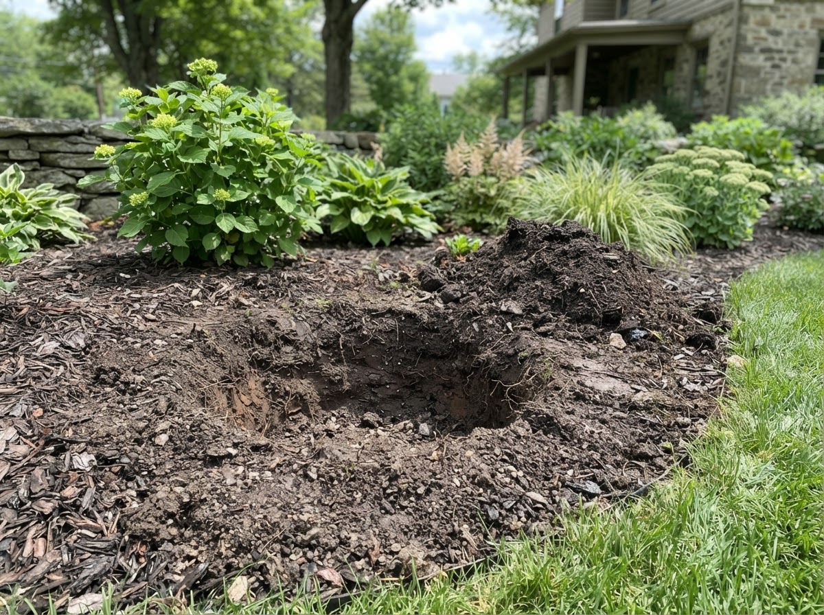 Prepared root zone for residential shrub planting