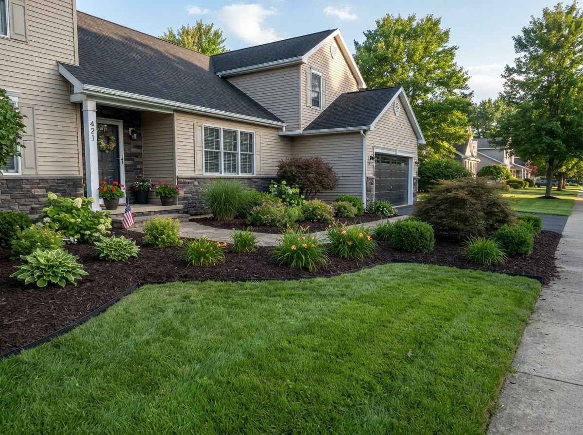 Mulch and landscape bed edging in Salina, New York