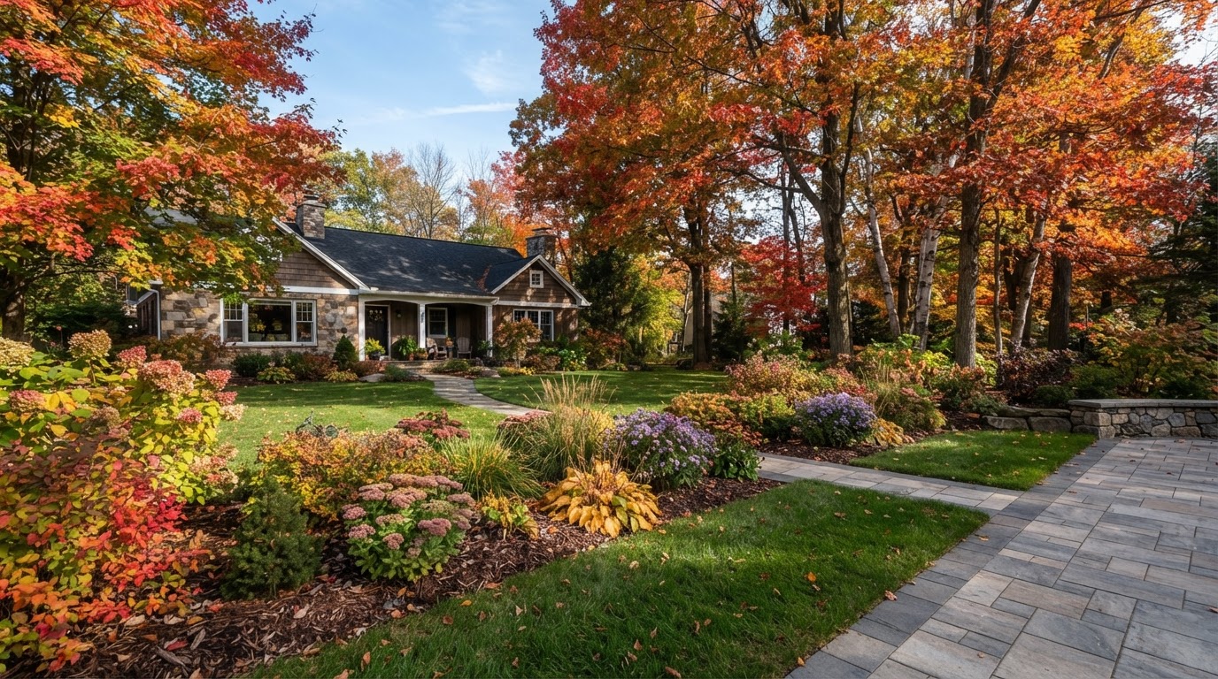Residential landscaping in Liverpool, New York